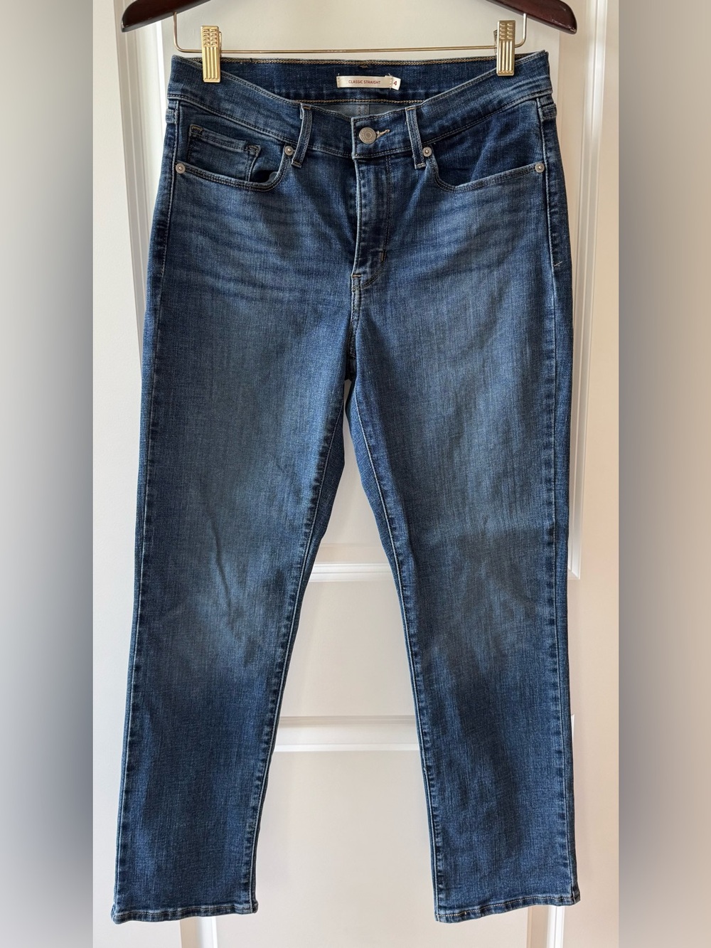 Levi’s Classic Straight Jeans, Medium Blue, 4 Short